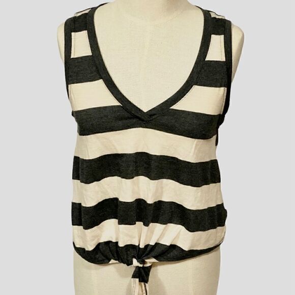 Socialite Stripe Front Tie Tank Top - Picture 1 of 7